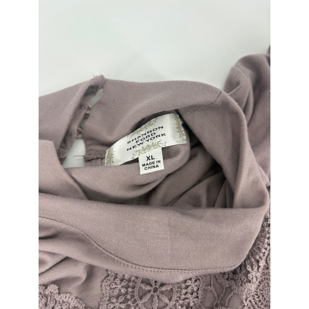Lace Yoke Peplum Blouse - Dusty Mauve - Picture 3 of 6